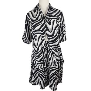 Zebra Print Two-Piece Set - Black & White